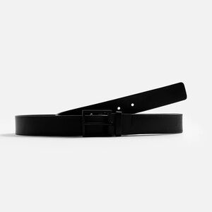 Zara Man NWT reversible leather belt black